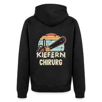 Kiefernchirurg - Unisex Premium Bio Zip Hoodie - Schwarz - Hinten - Nico (187cm)