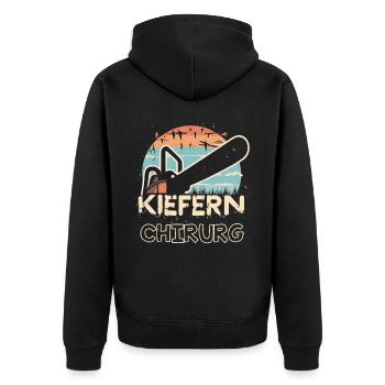 Kiefernchirurg - Unisex Premium Bio Zip Hoodie - Schwarz - Hinten - Nico (187cm)