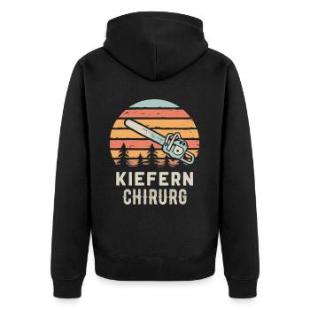 Kiefernchirurg - Unisex Premium Bio Zip Hoodie - Schwarz - Hinten - Nico (187cm)