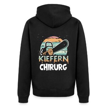 Kiefernchirurg - Unisex Premium Bio Zip Hoodie - Schwarz - Hinten - Nico (187cm)