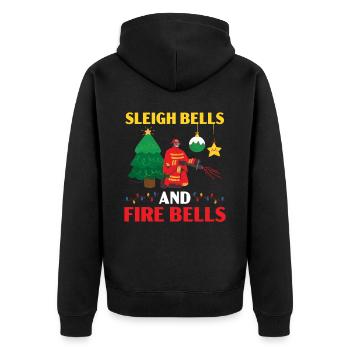 Sleigh bells and fire bells Firefighting - Unisex Premium Organic Zip Hoodie - black - Back - Nico (187cm)