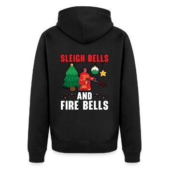 Sleigh bells and fire bells Fire brigades Weih - Unisex Premium Organic Zip Hoodie - black - Back - Nico (187cm)