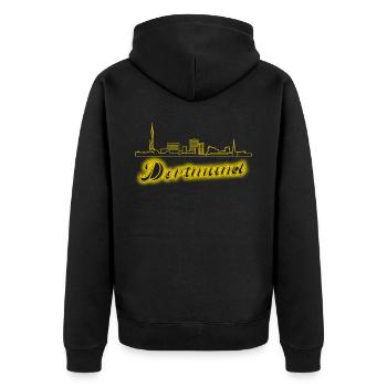 Dortmund Attractions Dortmund - Unisex Premium Organic Zip Hoodie - black - Back - Nico (187cm)