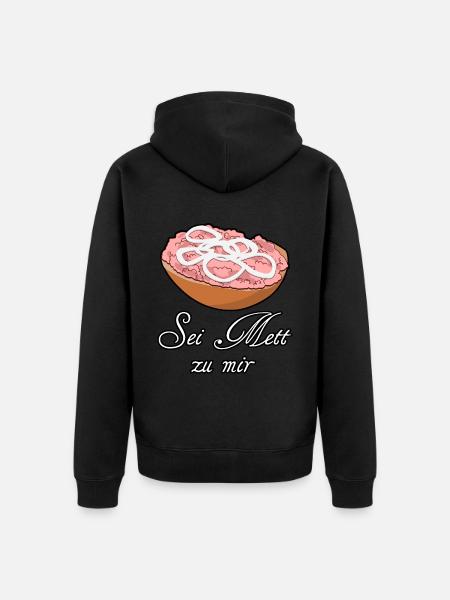 Mettbrötchen Hackfleisch Mett Hack - Unisex Premium Bio Zip Hoodie - Schwarz