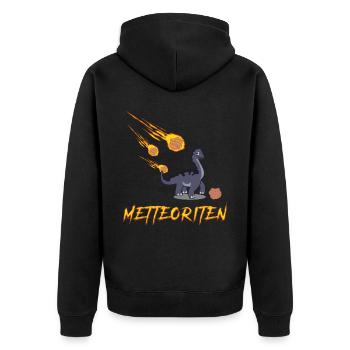Mettbällchen Mettbrötchen Hackfleisch - Unisex Premium Bio Zip Hoodie - Schwarz - Hinten - Nico (187cm)