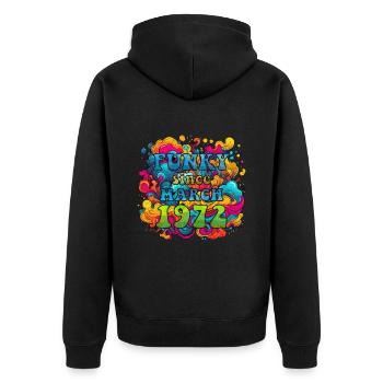 Funky Birthday: Mars 1972 - Psychadelic - Veste à capuche bio Premium Unisexe - noir - Dos - Nico (187cm)