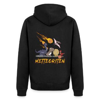 Mettbällchen Hackfleisch Mett Hack - Unisex Premium Bio Zip Hoodie - Schwarz - Hinten - Nico (187cm)
