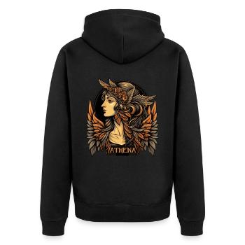Athena Ancient Greece Goddess Greek Mythology - Unisex Premium Bio Zip Hoodie - Schwarz - Hinten - Nico (187cm)