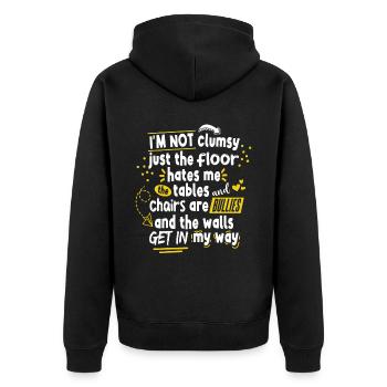 Sarcasme Citation Ironique Humour - Veste à capuche bio Premium Unisexe - noir - Dos - Nico (187cm)