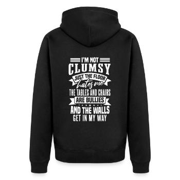 Sarcastique Dicton maladroit Humour - Veste à capuche bio Premium Unisexe - noir - Dos - Nico (187cm)