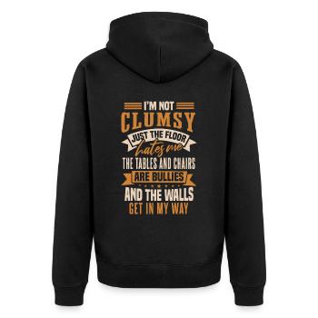 Lustiger Sarkasmus Zitate Gag - Unisex Premium Bio Zip Hoodie - Schwarz - Hinten - Nico (187cm)