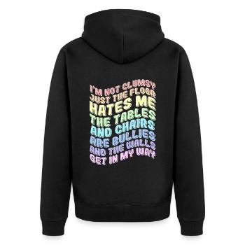 Je ne suis pas maladroit drôle - Veste à capuche bio Premium Unisexe - noir - Dos - Nico (187cm)