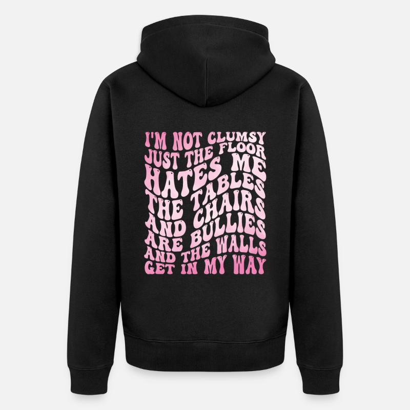 Femmes Citation maladroite - Veste à capuche bio Premium Unisexe - noir