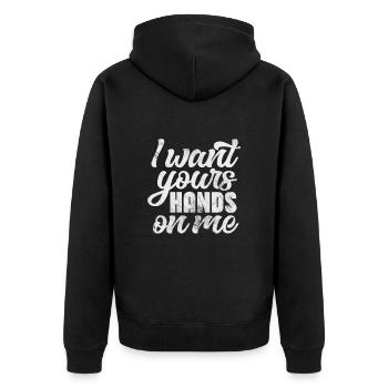 Sadomaso - Unisex Premium Organic Zip Hoodie - black - Back - Nico (187cm)