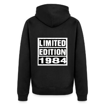 Edition Limitée 1984 Anniversaire 1984 Vintage Rétro - Veste à capuche bio Premium Unisexe - noir - Dos - Nico (187cm)