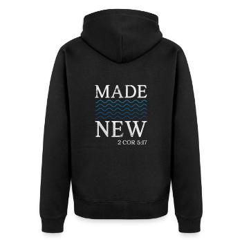 Bible - Unisex Premium Organic Zip Hoodie - black - Back - Nico (187cm)