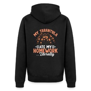 Tarantula ate my homework pet - Unisex Premium Organic Zip Hoodie - black - Back - Nico (187cm)