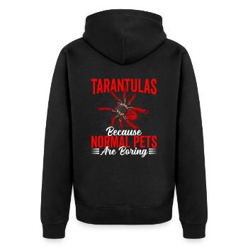 Normale Haustiere Sind Langweilig - Unisex Premium Bio Zip Hoodie - Schwarz - Hinten - Nico (187cm)
