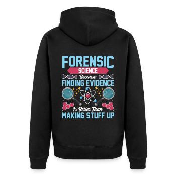 Funny coroner - Unisex Premium Organic Zip Hoodie - black - Back - Nico (187cm)
