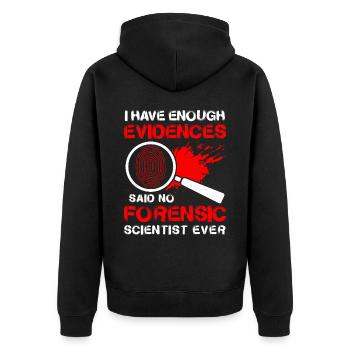 Lustige Wissenschaft - Unisex Premium Bio Zip Hoodie - Schwarz - Hinten - Nico (187cm)