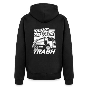 Truck Driver Trucker Truck Driver Funny - Unisex Premium Organic Zip Hoodie - black - Back - Nico (187cm)