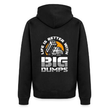 Truck Driver Trucker Truck Driver Funny - Unisex Premium Organic Zip Hoodie - black - Back - Nico (187cm)