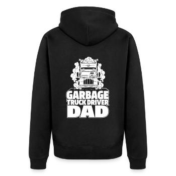 Lkw Fahrer Trucker Lastwagenfahrer Papa - Unisex Premium Bio Zip Hoodie - Schwarz - Hinten - Nico (187cm)
