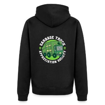 Lkw Fahrer Trucker Lastwagenfahrer Gesellschaft - Unisex Premium Bio Zip Hoodie - Schwarz - Hinten - Nico (187cm)