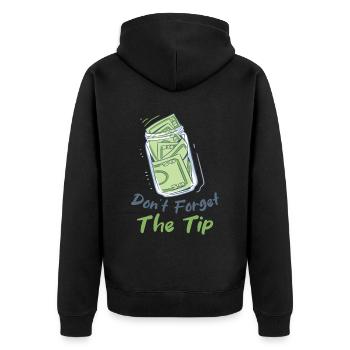 Barkeeper Mixologe Alkohol Getränke Barmann - Unisex Premium Bio Zip Hoodie - Schwarz - Hinten - Nico (187cm)