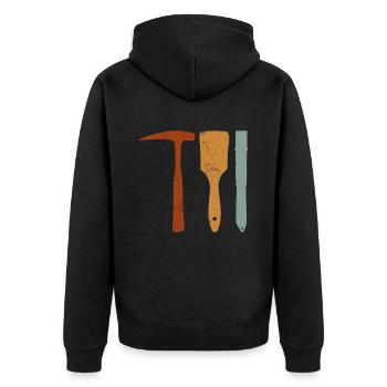 Rockhound's Toolkit Retro Colors - Rockhounding - Unisex Premium Organic Zip Hoodie - black - Back - Nico (187cm)