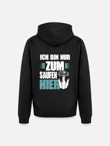 bier saufen - Unisex Premium Bio Zip Hoodie - Schwarz