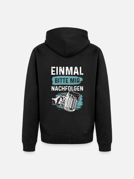 bier alkohol - Unisex Premium Bio Zip Hoodie - Schwarz