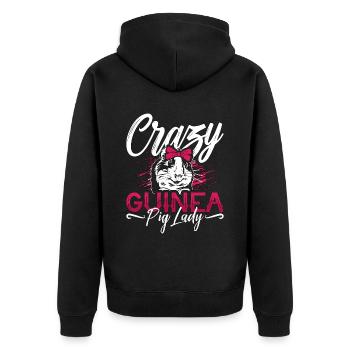 Guinea Pig Crazy Guinea Pig Lady Cavy Animal Lover - Unisex Premium Bio Zip Hoodie - Schwarz - Hinten - Nico (187cm)