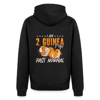 Guinea Pig I Am 2 Guinea Pigs Past Normal Cavy Pet - Unisex Premium Organic Zip Hoodie - black - Back - Nico (187cm)