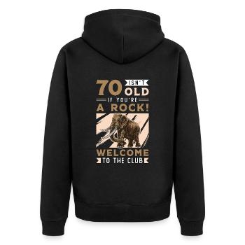 Le mammouth laineux n’a pas 70 ans si vous êtes préhistorique - Veste à capuche bio Premium Unisexe - noir - Dos - Nico (187cm)