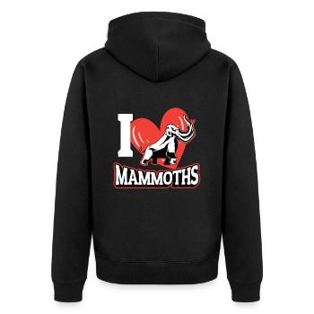 Woolly Mammoth I Love Mammoths Prehistoric Animals - Unisex Premium Bio Zip Hoodie - Schwarz - Hinten - Nico (187cm)