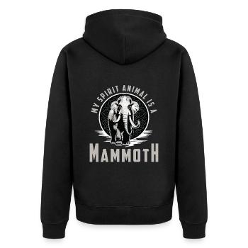 Woolly Mammoth My Spirit Animal Is A Prehistoric - Unisex Premium Bio Zip Hoodie - Schwarz - Hinten - Nico (187cm)