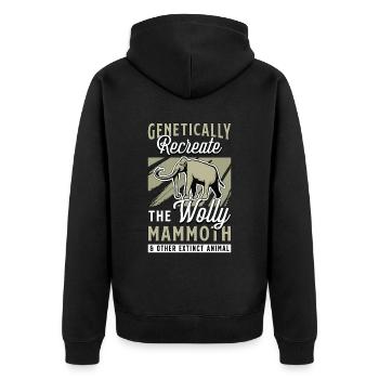 Woolly Mammoth Genetically Recreate The Stone Age - Unisex Premium Bio Zip Hoodie - Schwarz - Hinten - Nico (187cm)