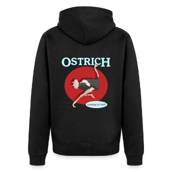 Strauß Vogel | Straußenliebhaber Strauße Geschenk - Unisex Premium Bio Zip Hoodie - Schwarz - Hinten - Nico (187cm)