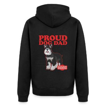 Zwergschnauzer Dad | Schnauzer Hundepapa Geschenk - Unisex Premium Bio Zip Hoodie - Schwarz - Hinten - Nico (187cm)