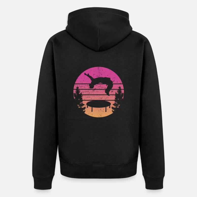 Trampoline Rétro Backflip - Veste à capuche bio Premium Unisexe - noir