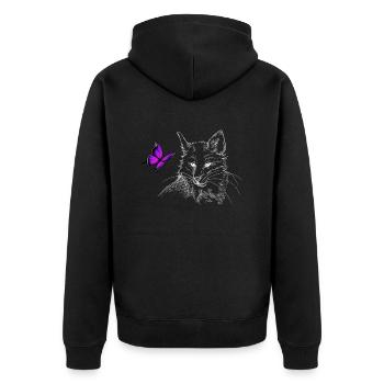 Renard esthétique avec papillon - Veste à capuche bio Premium Unisexe - noir - Dos - Nico (187cm)