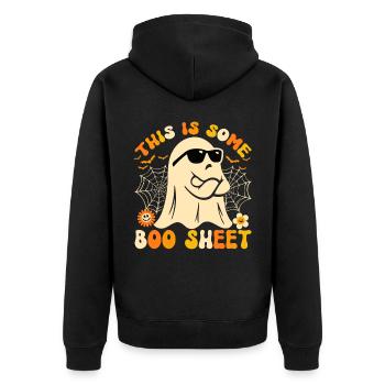 Halloween Costume Pumpkin Skeleton Horror Ghost - Unisex Premium Organic Zip Hoodie - black - Back - Nico (187cm)