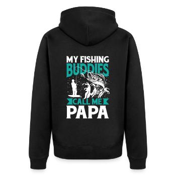 Pêche et pêche avec le cadeau de papa meilleur ami - Veste à capuche bio Premium Unisexe - noir - Dos - Nico (187cm)