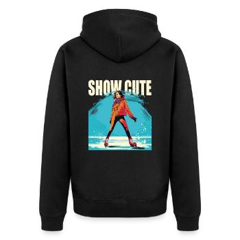 Patineur sur glace Patinage sur glace Patinage sur glace - Veste à capuche bio Premium Unisexe - noir - Dos - Nico (187cm)