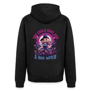 Magische Dunkle Kunst Okkulte Hexen Designs - Unisex Premium Bio Zip Hoodie - Schwarz - Hinten - Nico (187cm)