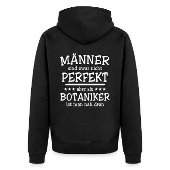 Botaniker Männer - Unisex Premium Bio Zip Hoodie - Schwarz - Hinten - Nico (187cm)