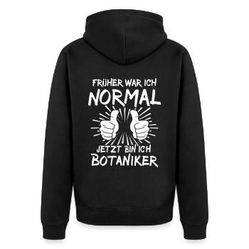 Botaniker - Unisex Premium Bio Zip Hoodie - Schwarz - Hinten - Nico (187cm)