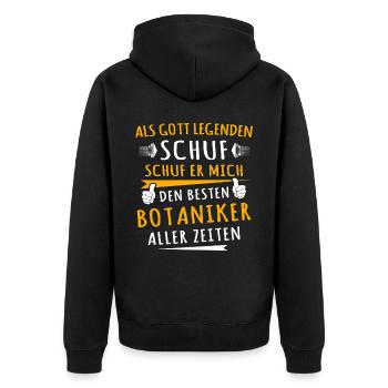 Botaniker - Unisex Premium Bio Zip Hoodie - Schwarz - Hinten - Nico (187cm)