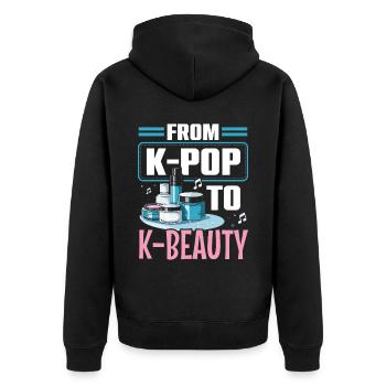 K-Beauty Hautpflege Oppa Korean Beauty Südkorea - Unisex Premium Bio Zip Hoodie - Schwarz - Hinten - Nico (187cm)